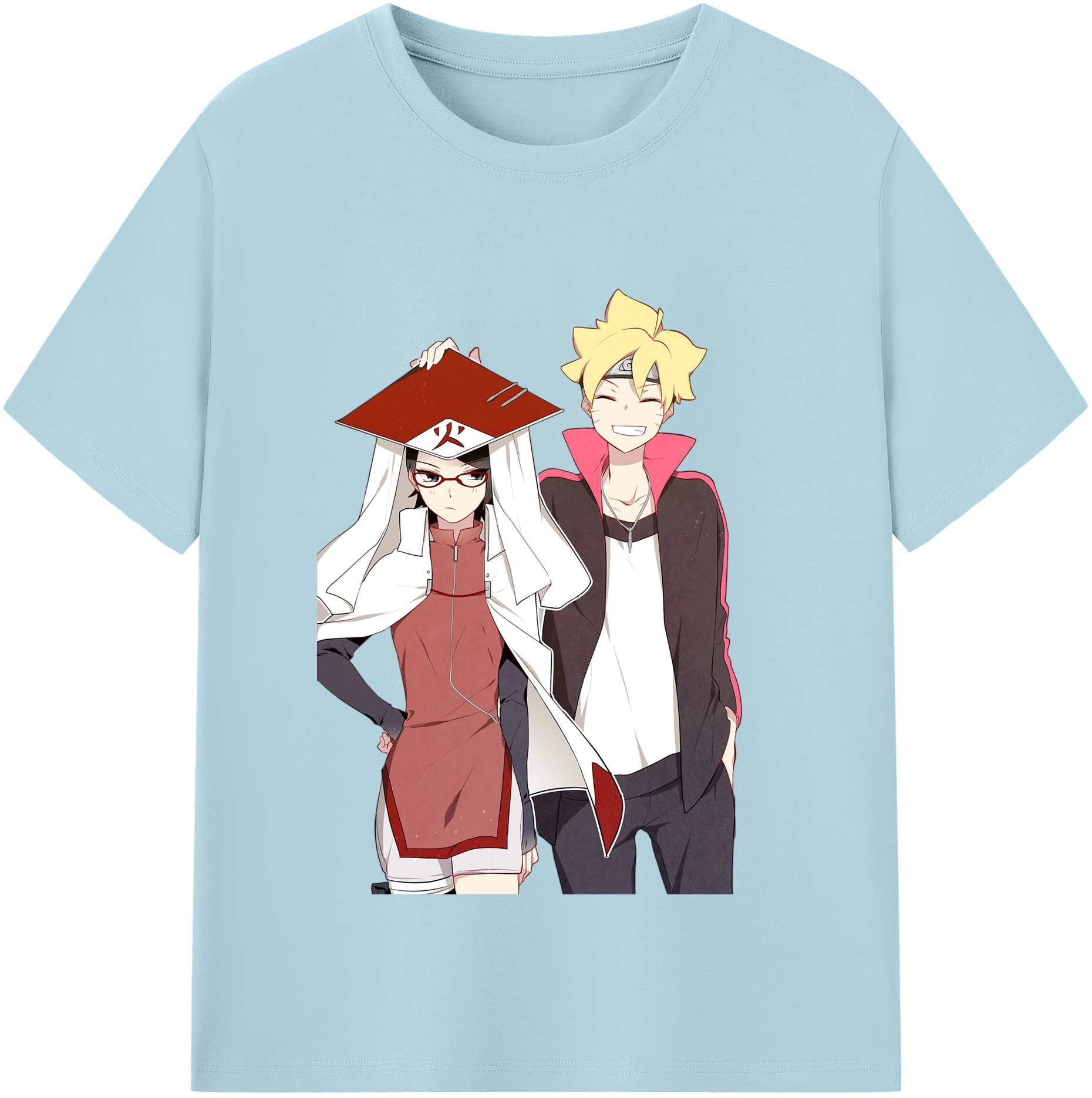 （画像用） NARUTO -ナルト- うちは サラダ Uchiha Sarada 綿100％半袖Tシャツ（フロントプリント）